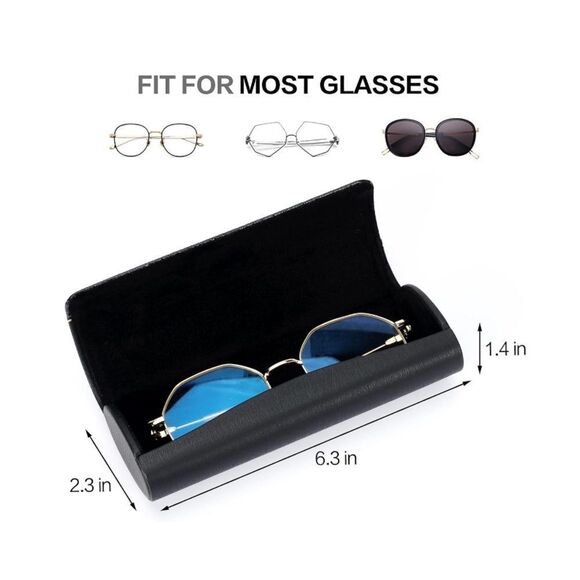 Leather Hardshell Glasses Case - Picture 3 of 6